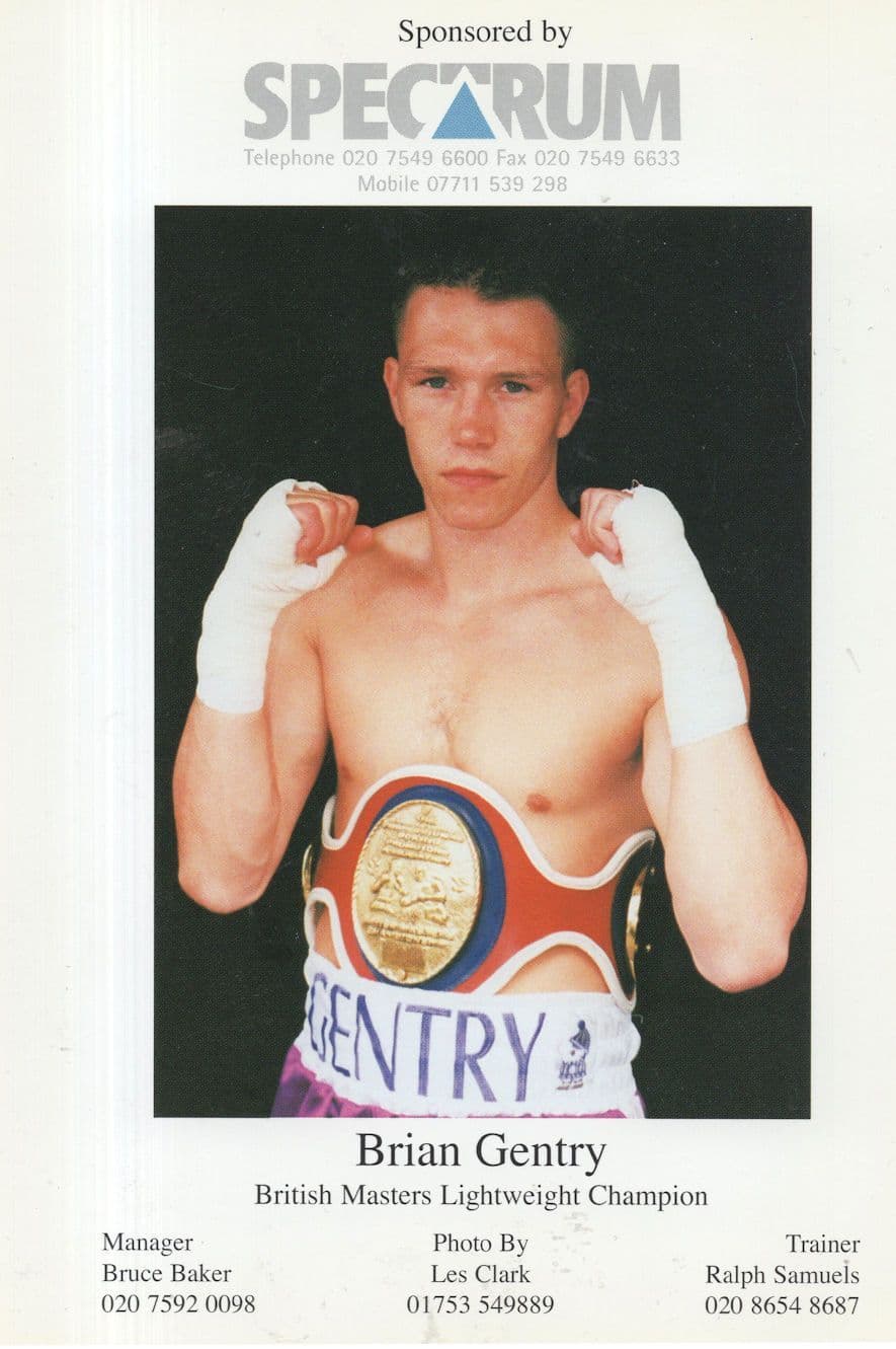 Brian Gentry British Lightweight Boxing Champion Publicity Photo Card