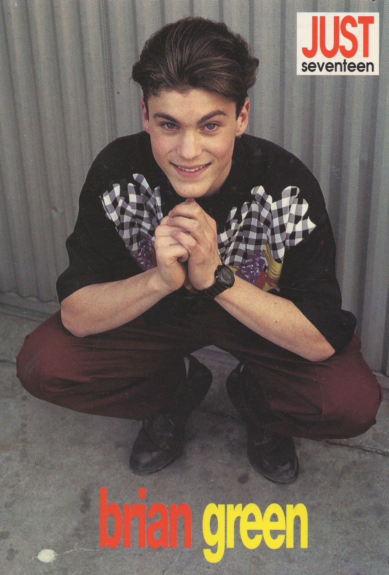 Brian Green 1980s Hip Hop Pop Singer Just Seventeen Rare Postcard