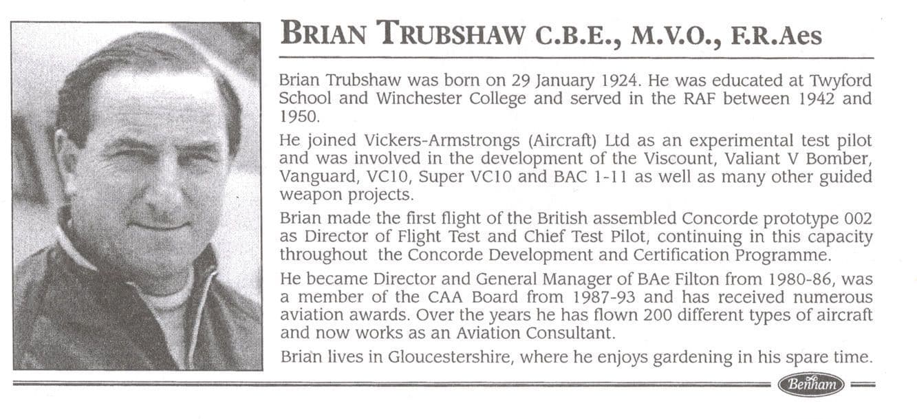Brian Trubshaw Concorde Benham Millennium Pilot Hand Signed Flown FDC