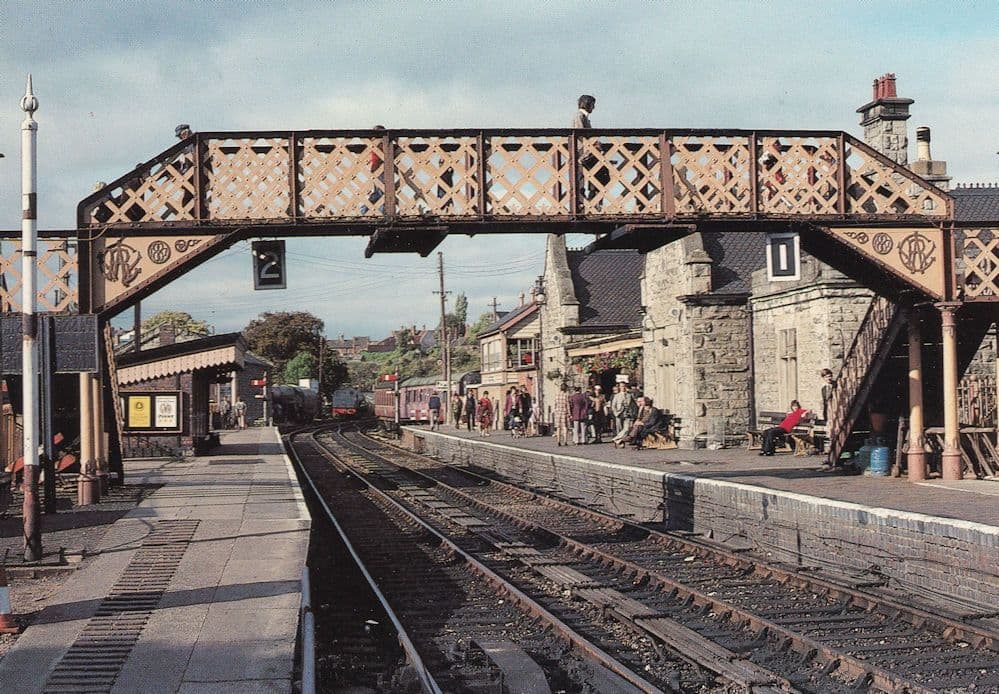 Bridgnorth Station Platform Passenger Bridge GWR Restoration Postcard