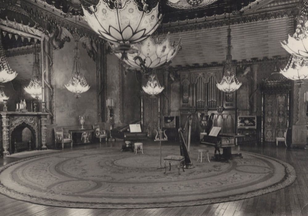 Brighton Pavillion Music Room Vintage Real Photo Postcard