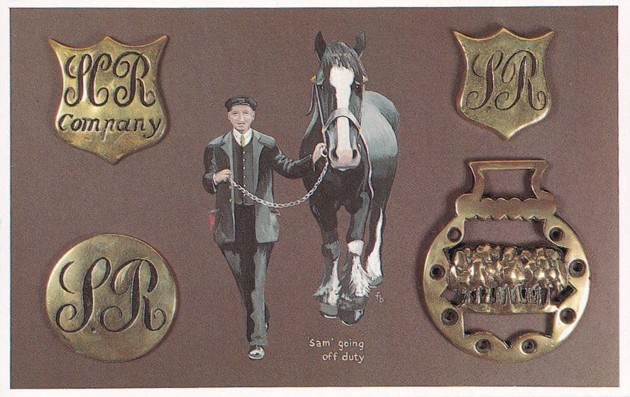 Brighton South Coast Railway Victorian Train Brass Sign Postcard