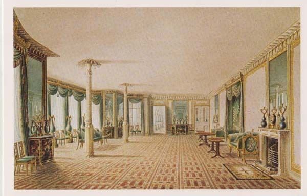Brighton Sussex Pavillion South Drawing Room Artist Painting Drawing Postcard