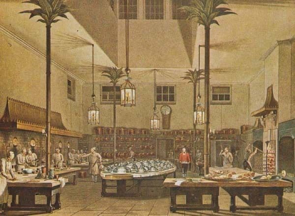 Brighton Sussex Pavillion The Kitchen Rare Art Artist Painting Drawing Postcard