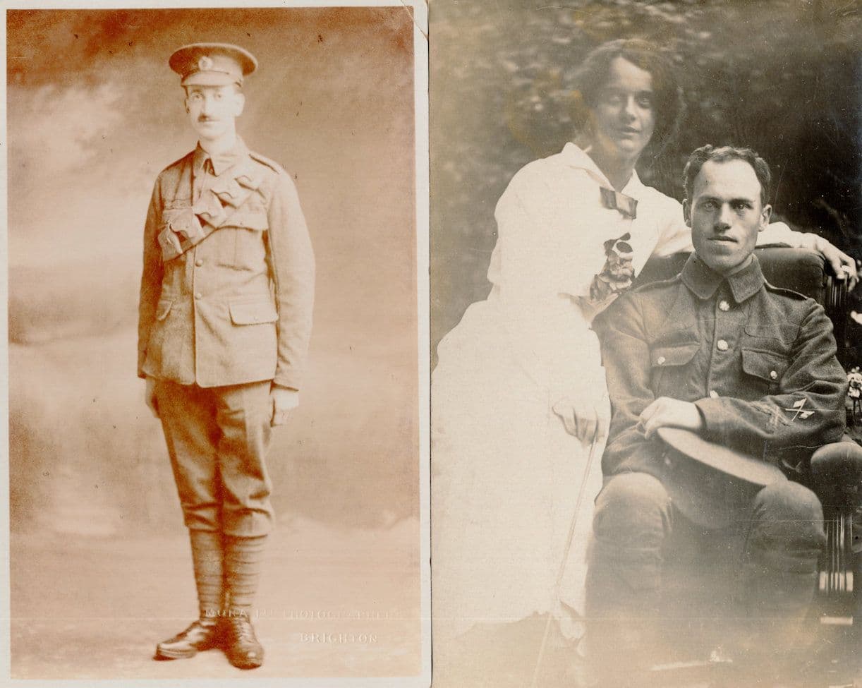 Brighton WW1 Soldier With Hitler Moustache 2x Scary Army RPC Postcard s