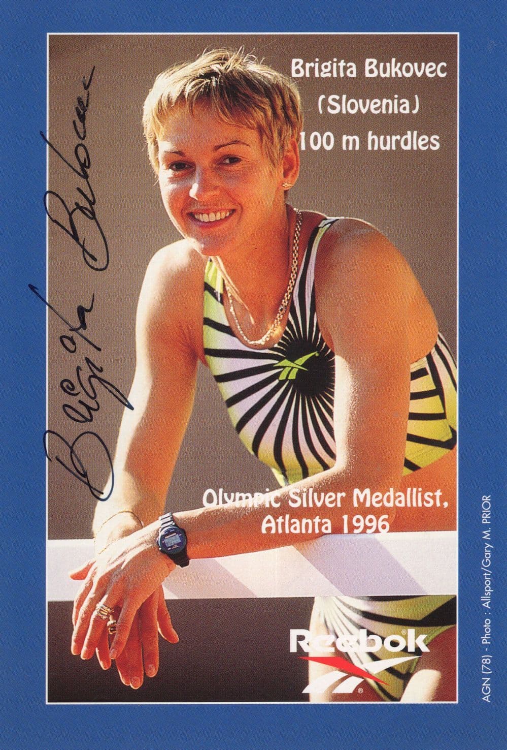 Brigita Bukovec Slovenian Olympic Games Hurdler Hand Signed Photo