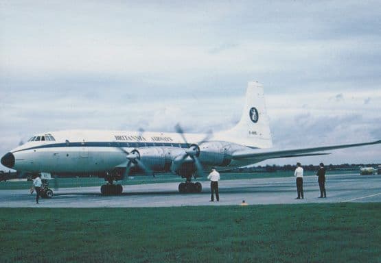 Britannia G-ANBL British Airways Plane Birmingham Airport Limited 300 Postcard