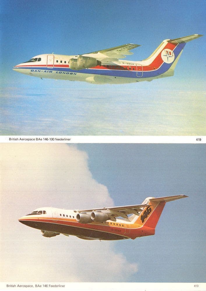British Aerospace 146 Feederliner 2x Plane Aircraft Postcard s