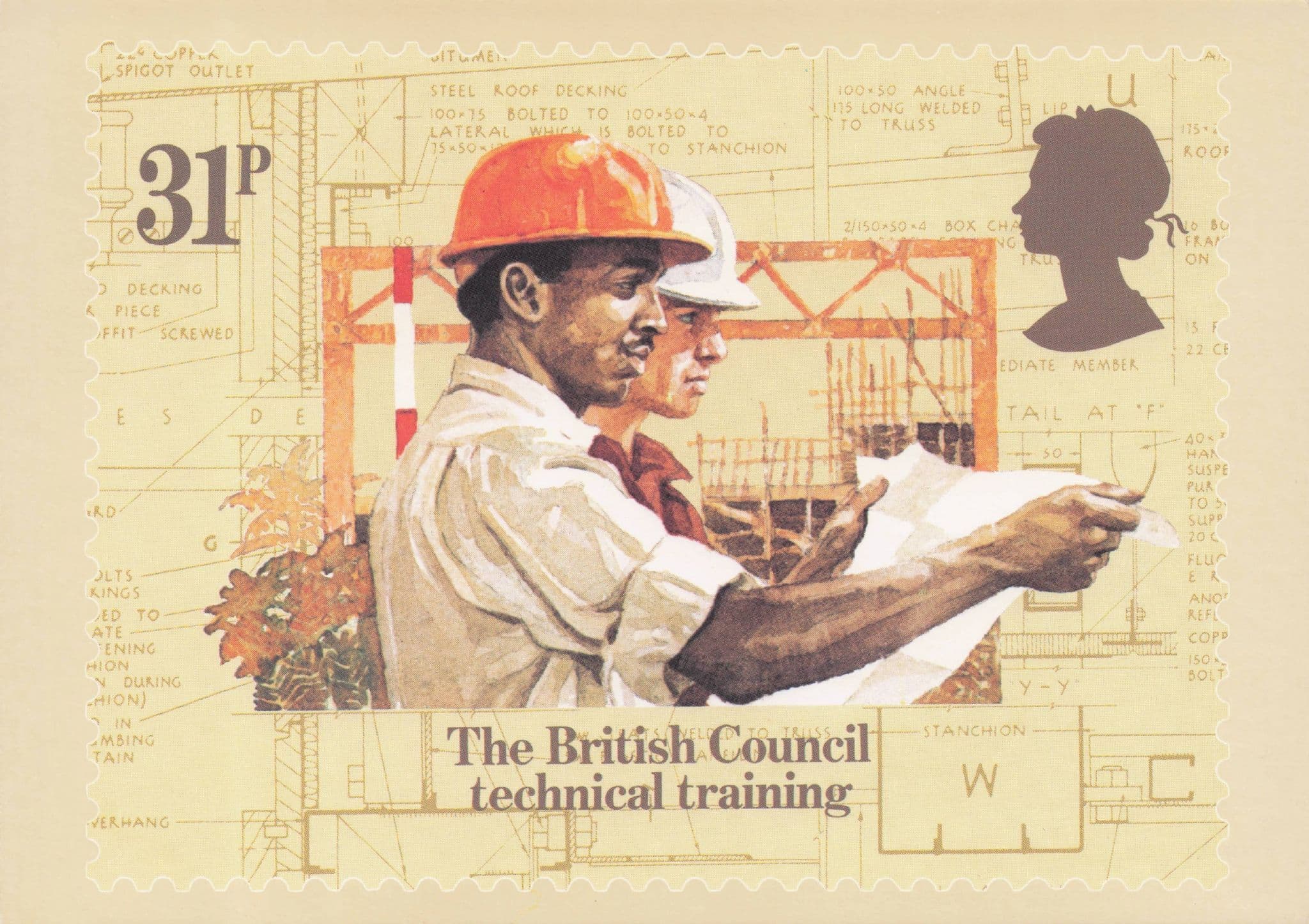British Council Technical Training Architecture Building Plans Postcard