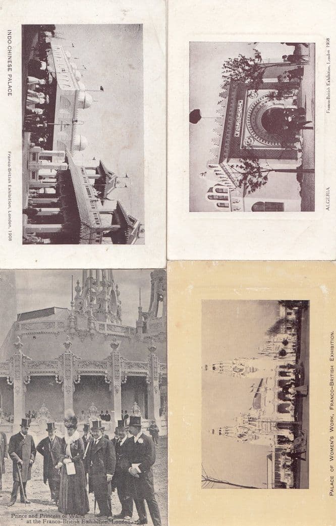 British Franco Exhibition Prince Of Wales Indo Chinese Palace 4x Postcard s