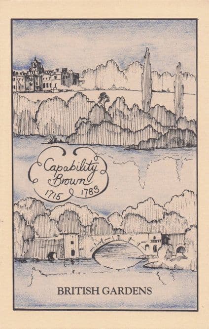 British Gardens Capability Brown 1715 to 1783 Rare Postcard