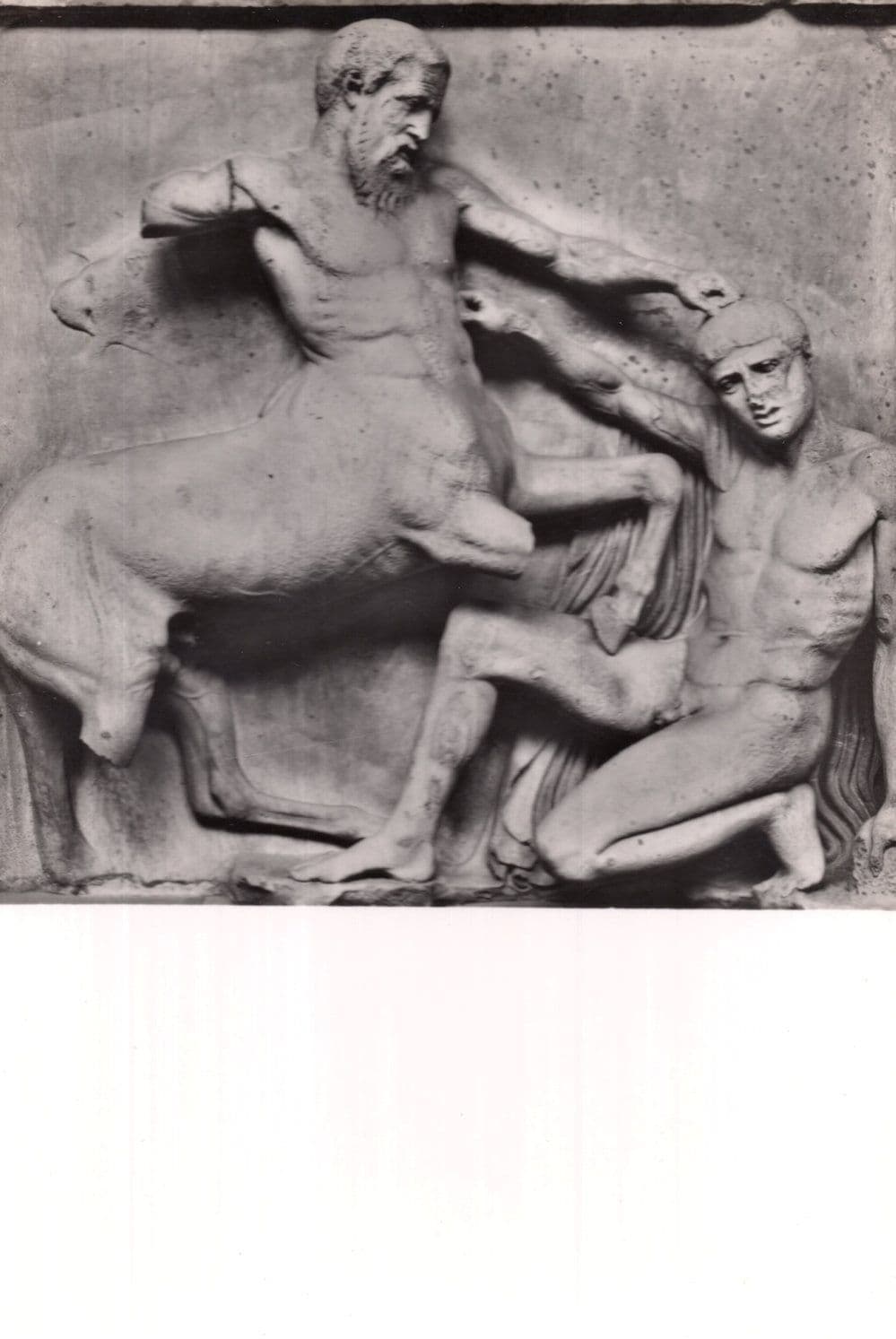 British Museum London Lapith & Centaur Real Photo 1960s Postcard
