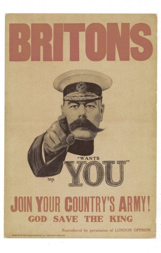 Britons Wants You WW1 War Poster Military Recruitment Postcard