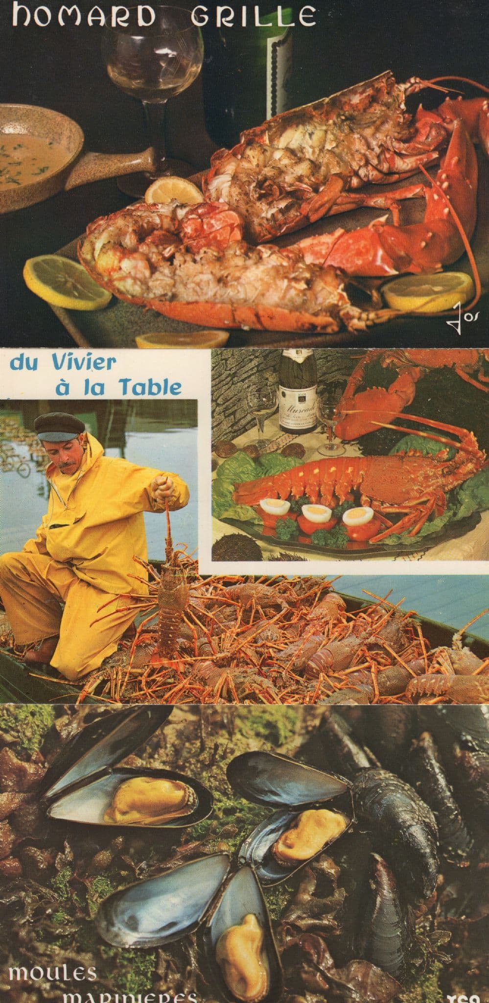 Brittany French Lobster Fishing Restaurant 3x Postcard s