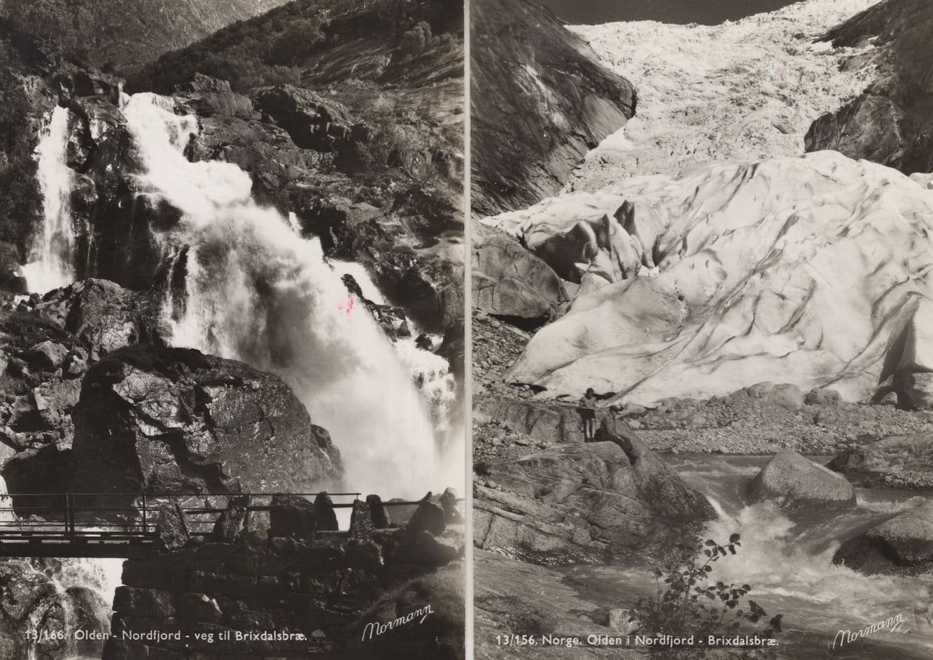 Brixdalsbrae Nordfjord Norway 2x Real Photo Postcard s