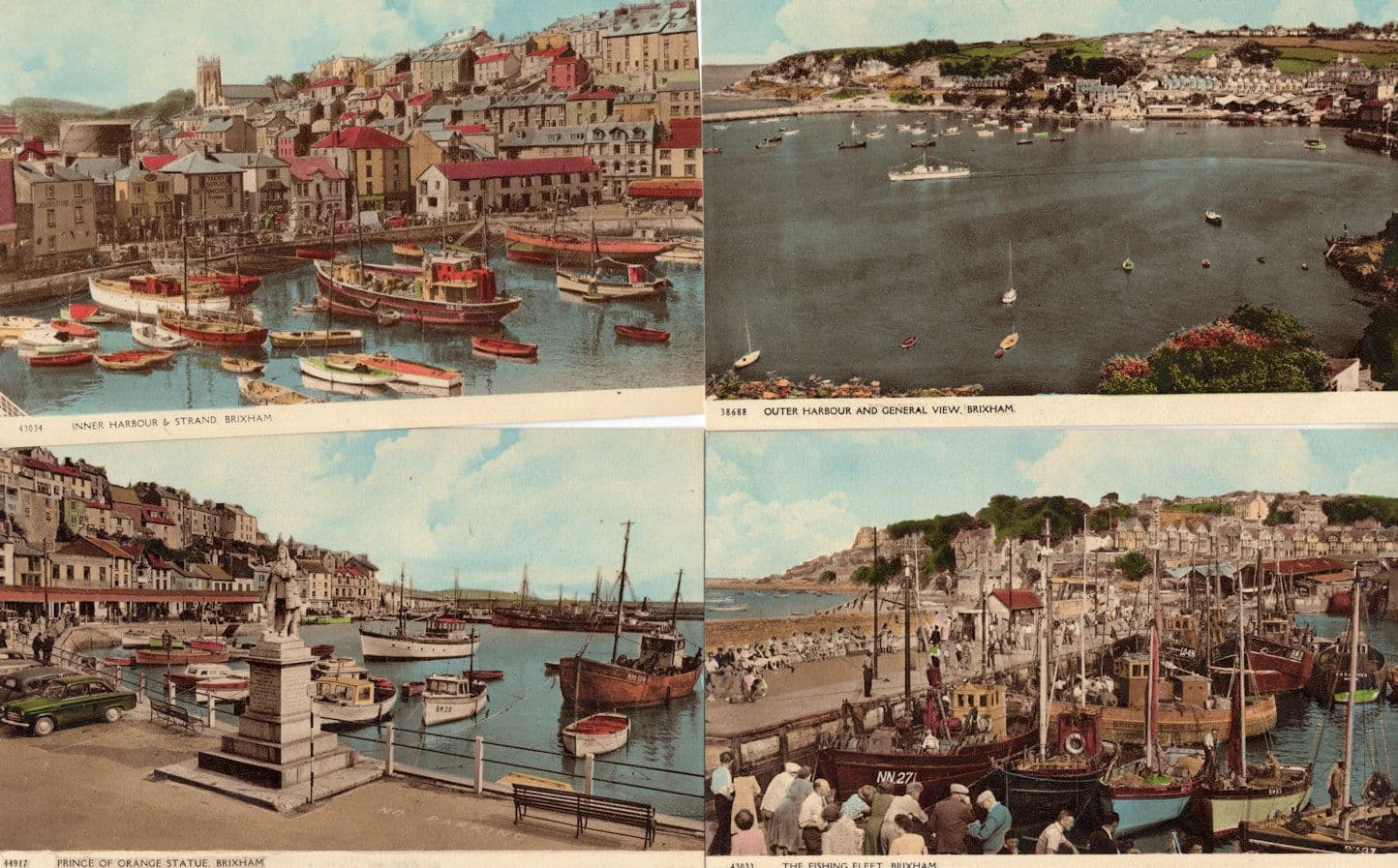 Brixham Devon Fishing Boats 4x 1970s Postcards