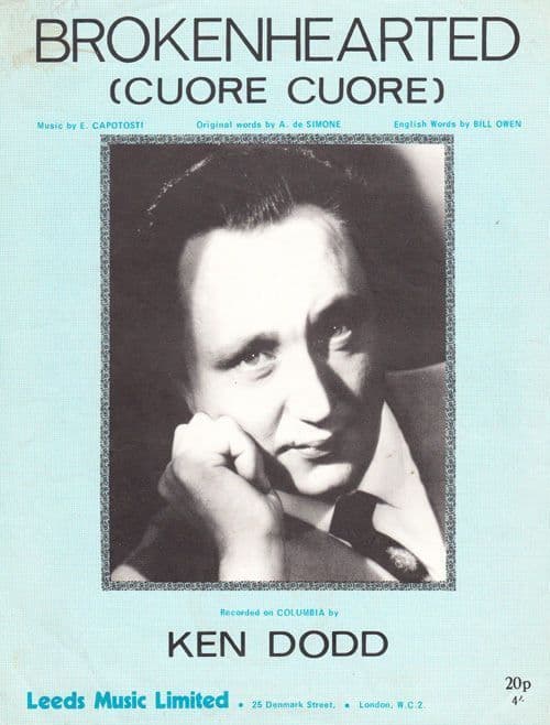 Brokenhearted Ken Dodd 1970s Sheet Music