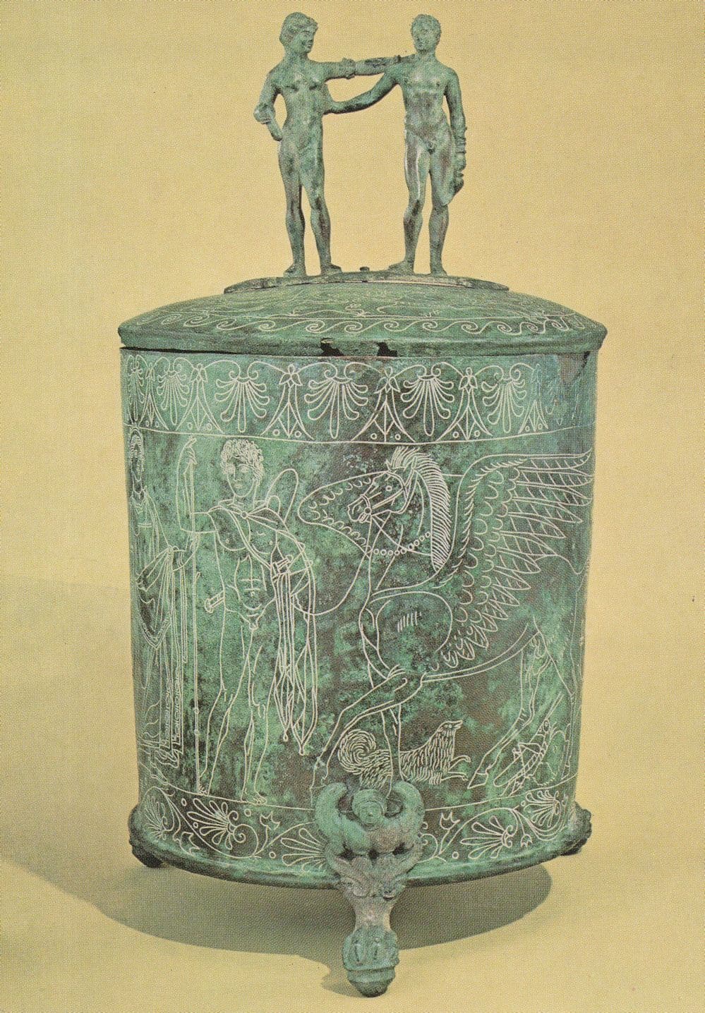 Bronze Cista Bellerophon Pegasus Scent Bottle Oil Flask Postcard