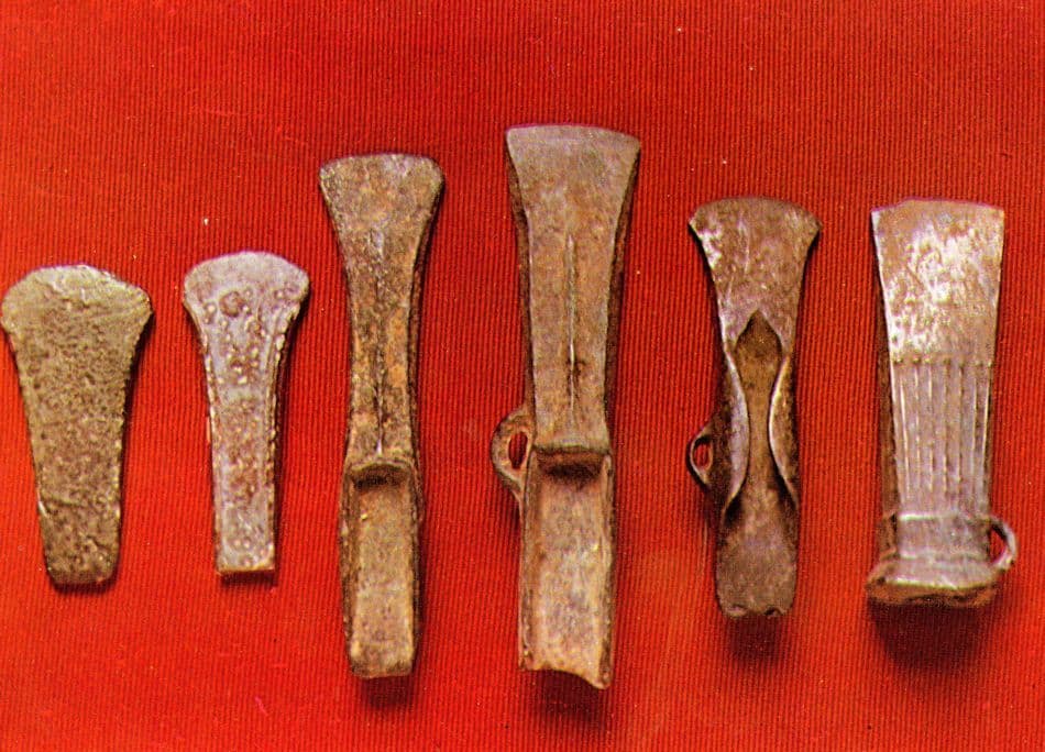 Bronze Prehistoric Age Antique Axes Haches 1100BC Norway Postcard