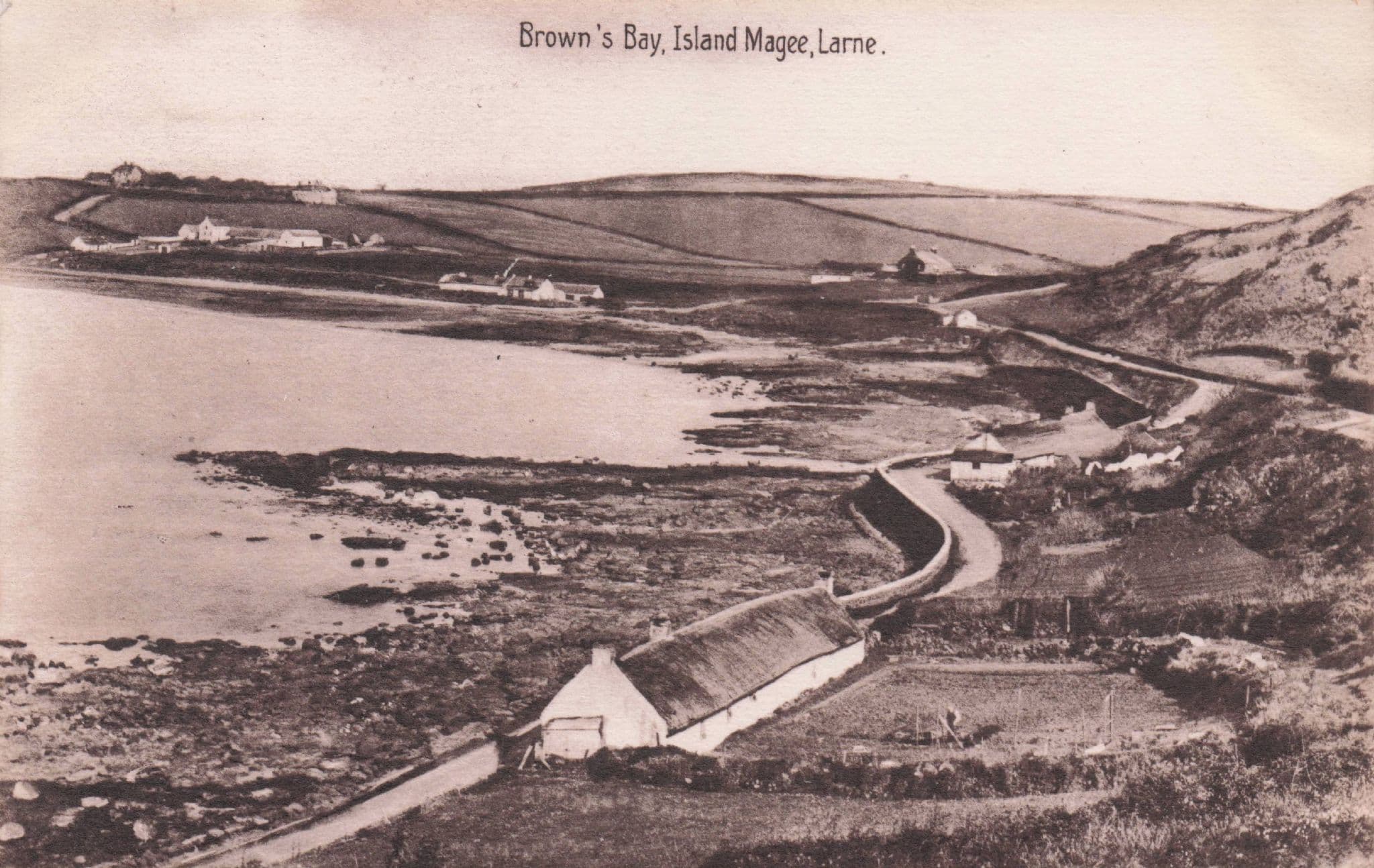 Brown's Bay Island Magee Larne Island Antique Irish Postcard
