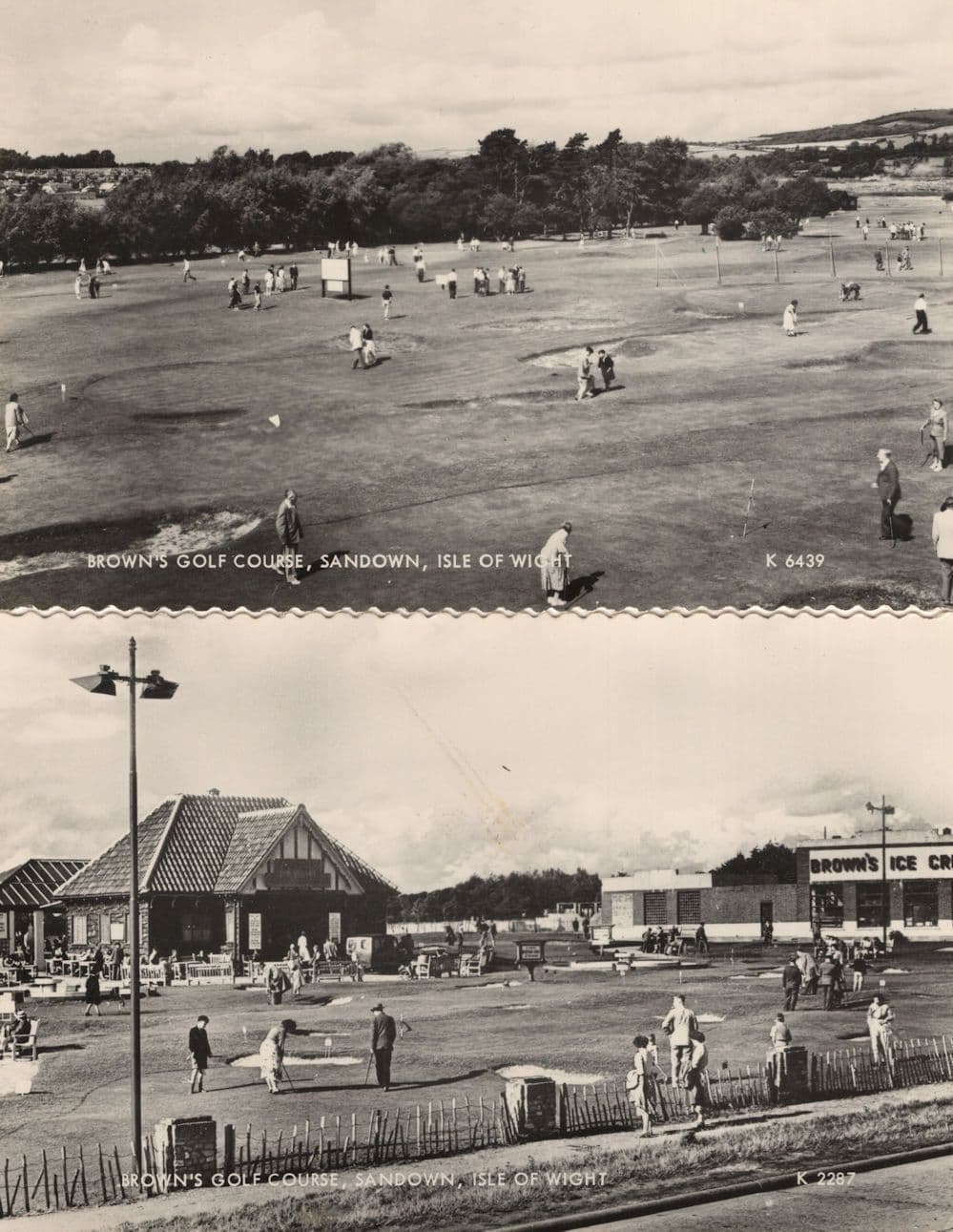 Browns Golf Course Sandown Isle Of Wight Ice Cream Cafe 2x RPC Postcard s
