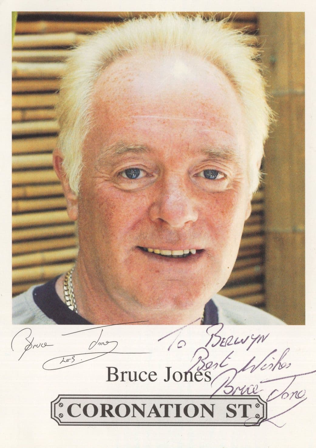 Bruce Jones Startled in Coronation Street Hand Signed Cast Photo
