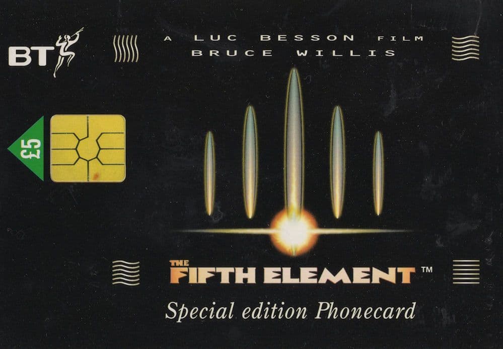 Bruce Willis The Fifth Element Phonecard British Telecom Postcard