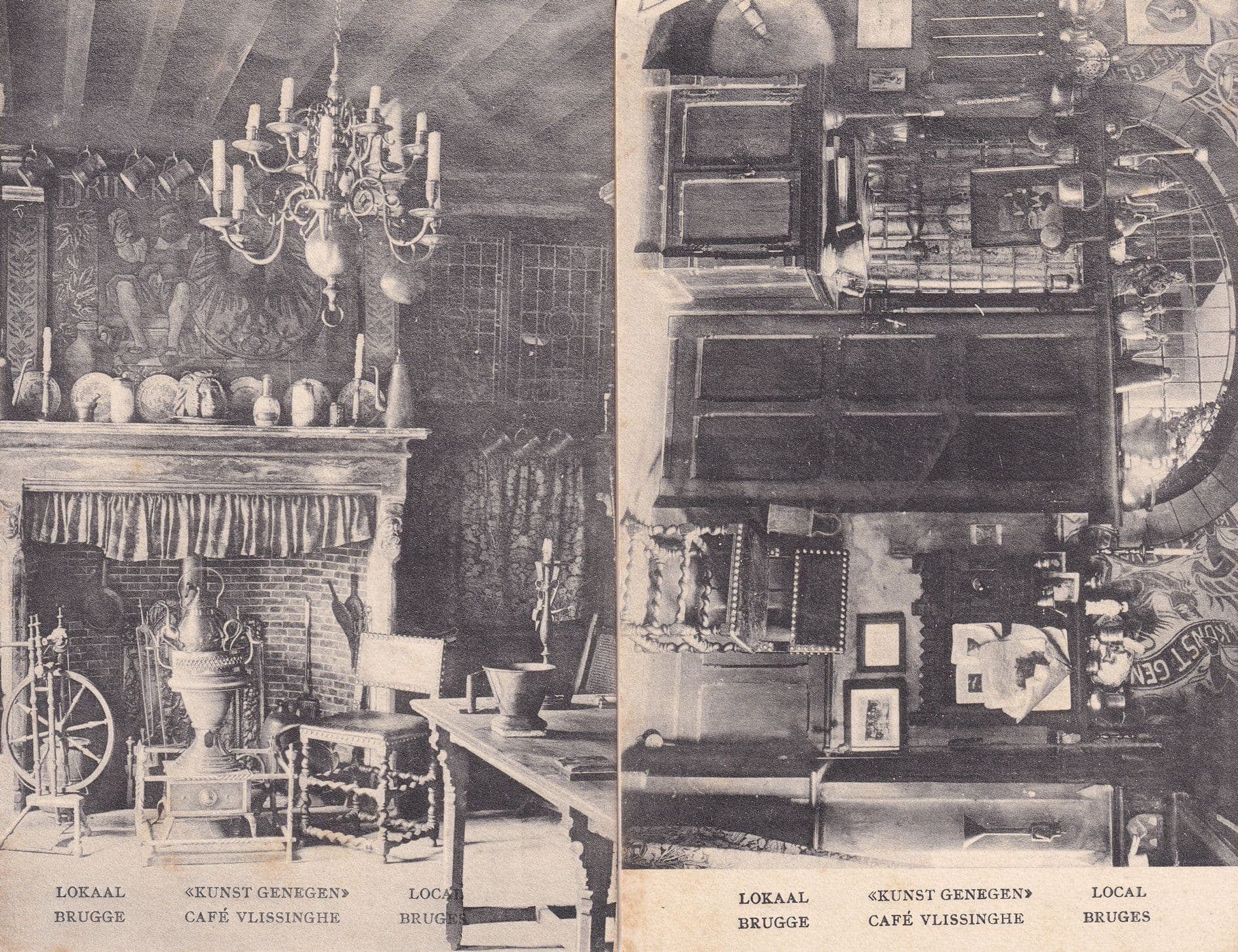 Bruges Cafe Vlissinghe 2x Old Postcard s