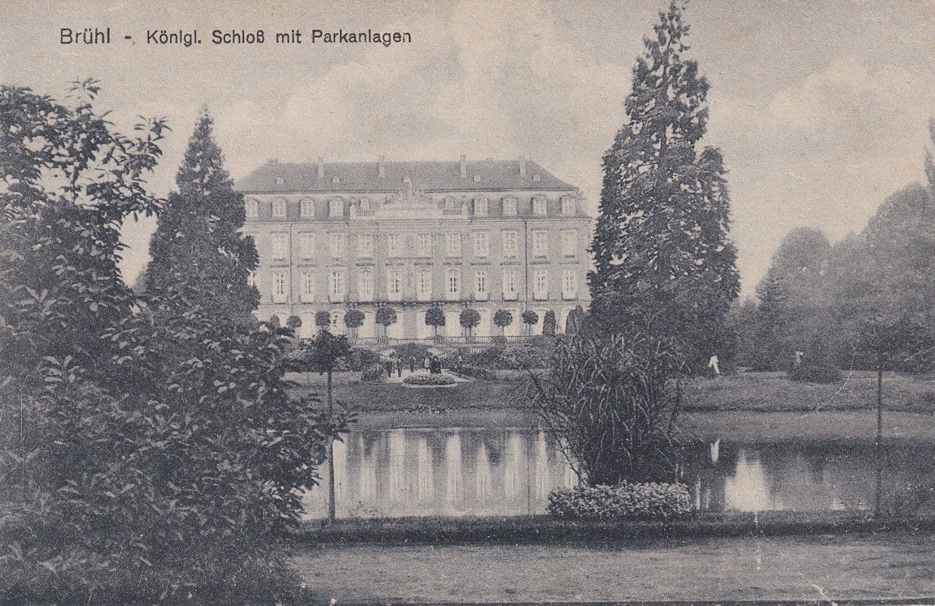 Bruhl Schlob Mit Parkanlagen German Old Postcard