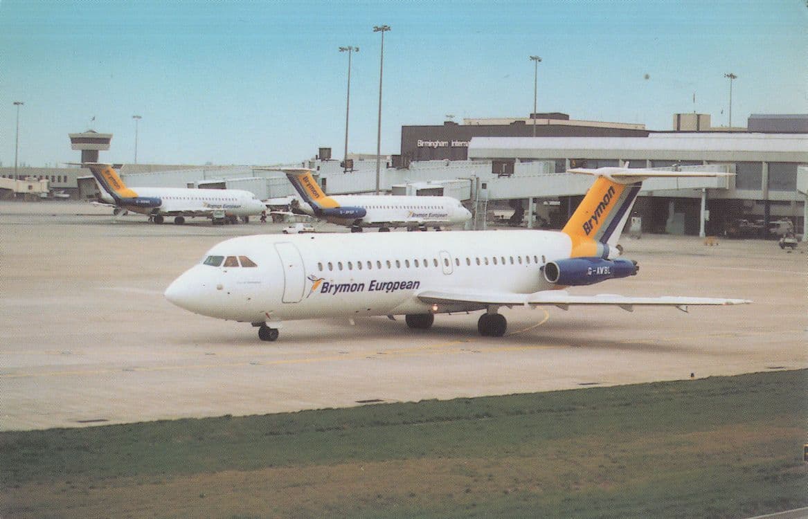 Brymon European Plane at Birmingham Airport Limited Edition Postcard