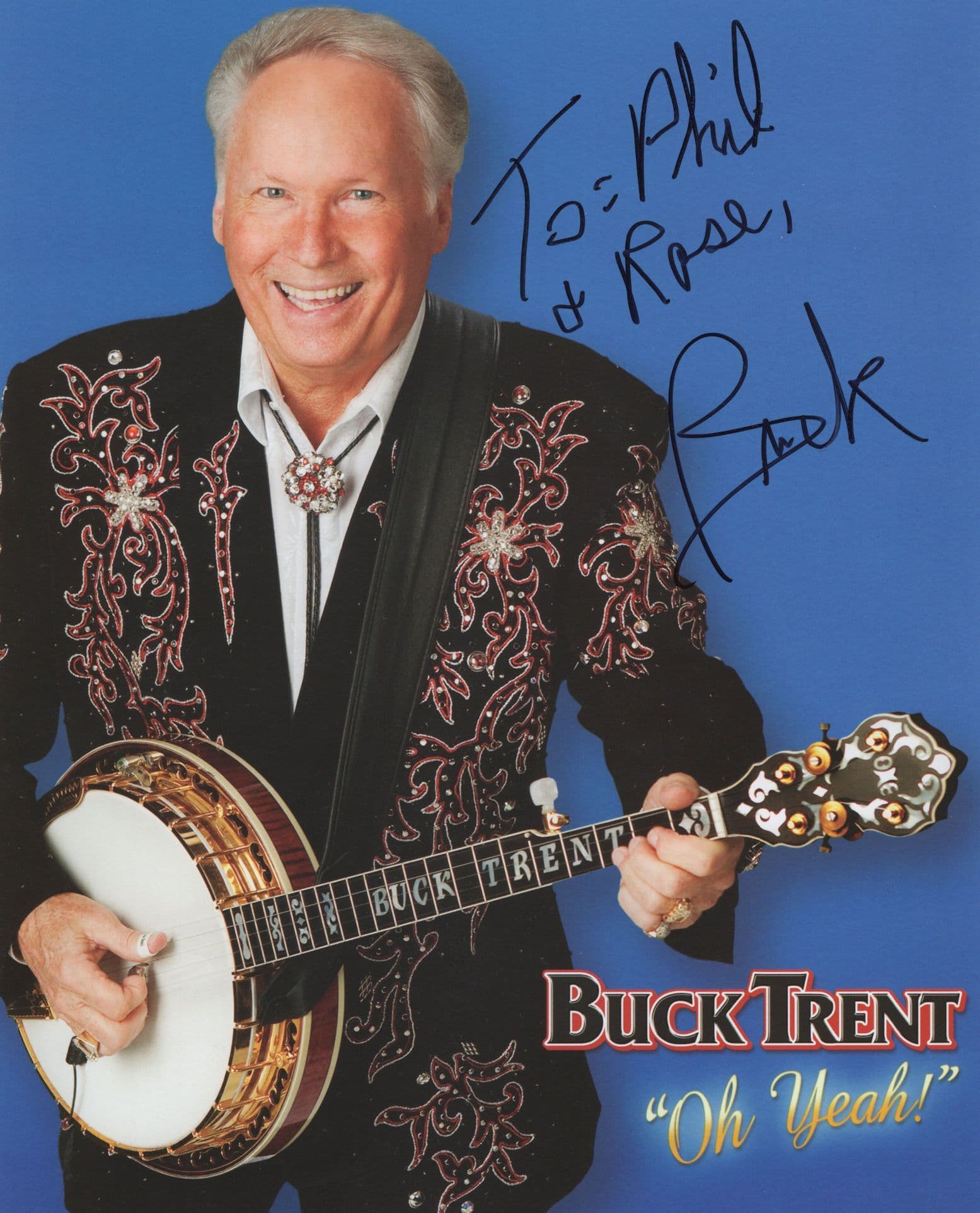 Buck Trent Country & Western Singer Large Hand Signed Photo