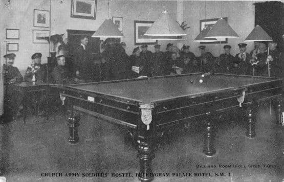 Buckingham Palace Soldiers Hostel Snooker Room London Old Postcard