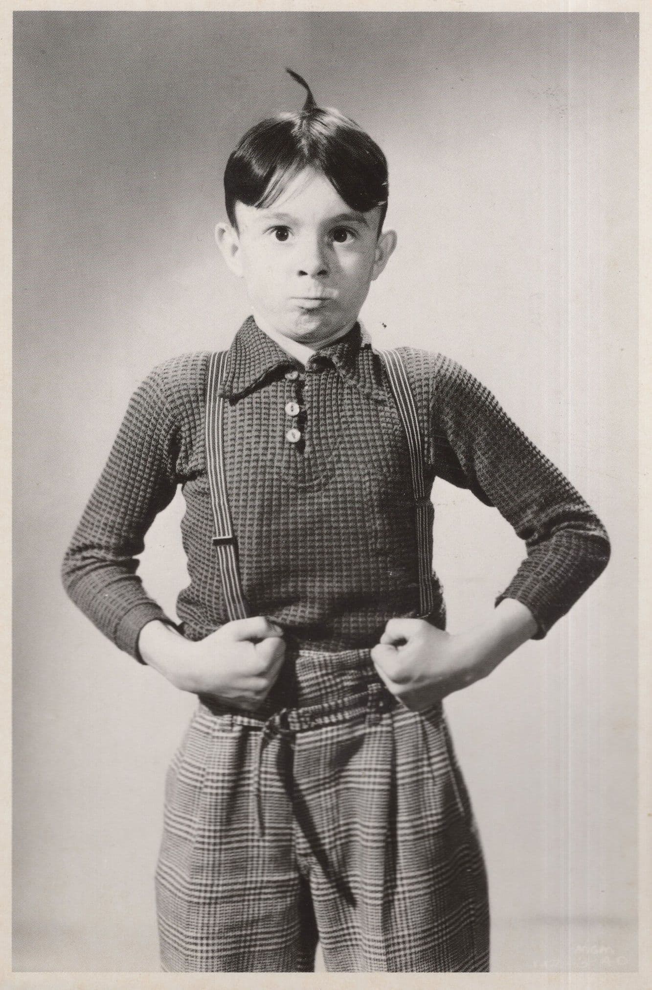 Buckwheat American 1950s Braces Old Fashion Comic RPC Postcard