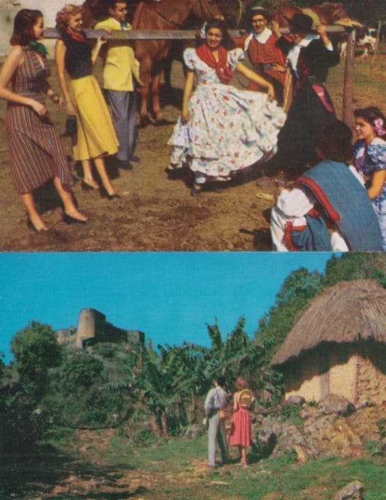 Buenos Aires Folk Dances La Citadelle Mountain Fortress 2x Pan American Postcard
