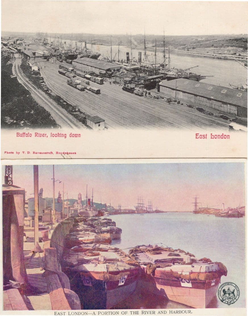Buffalo River East London South Africa 2x Old Postcard s