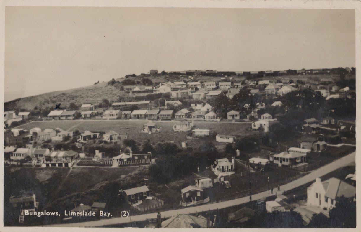 Bungalows At Limeslade Bay Welsh Old RPC Postcard