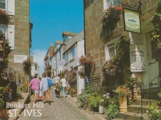 Bunkers Hill St Ives Bed & Breakfast Sign Burgess Studio Postcard