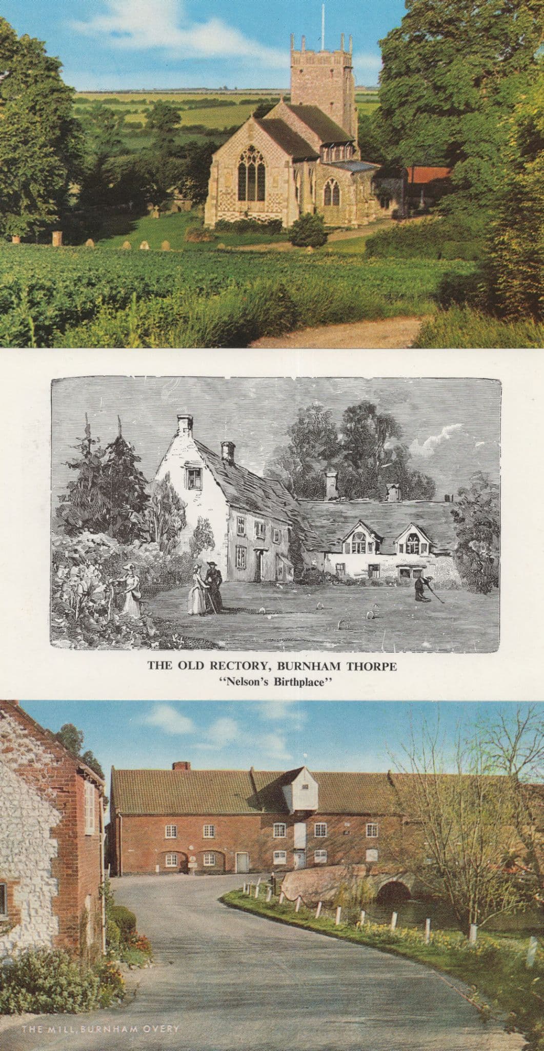 Burnham Thorpe Norfolk Nelson Birthplace 3x Postcard s