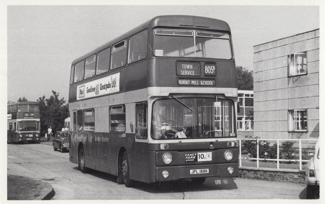 Burnt Mill School London Vintage PB Bus Postcard Photo