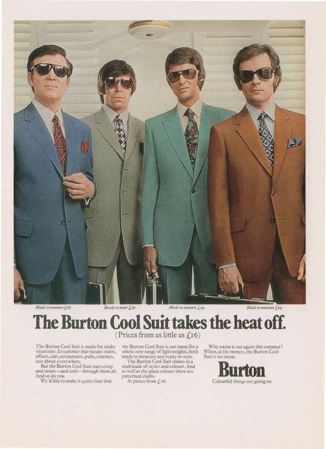 Burton 1970s Mens Suit Reservoir Dogs Style Advertising Postcard