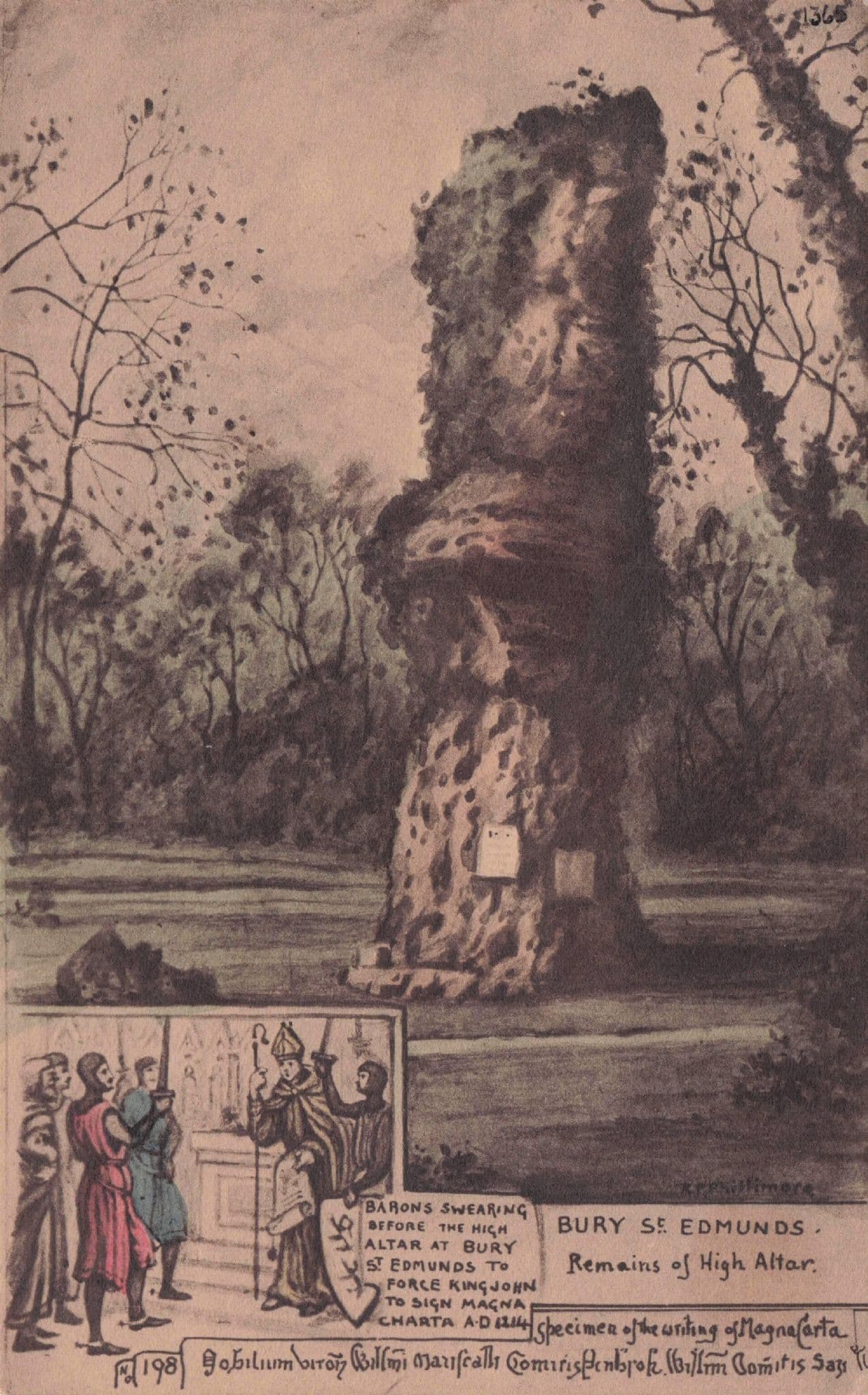 Bury St Edmunds High Altar Remains Suffolk Phillimore Old Postcard