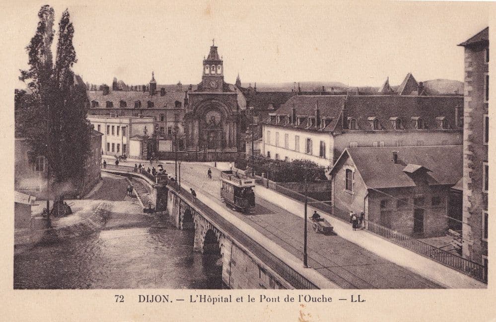 Bus Heading To Dijon Hopital Hospital Le Pont De L'Ouche French Postcard