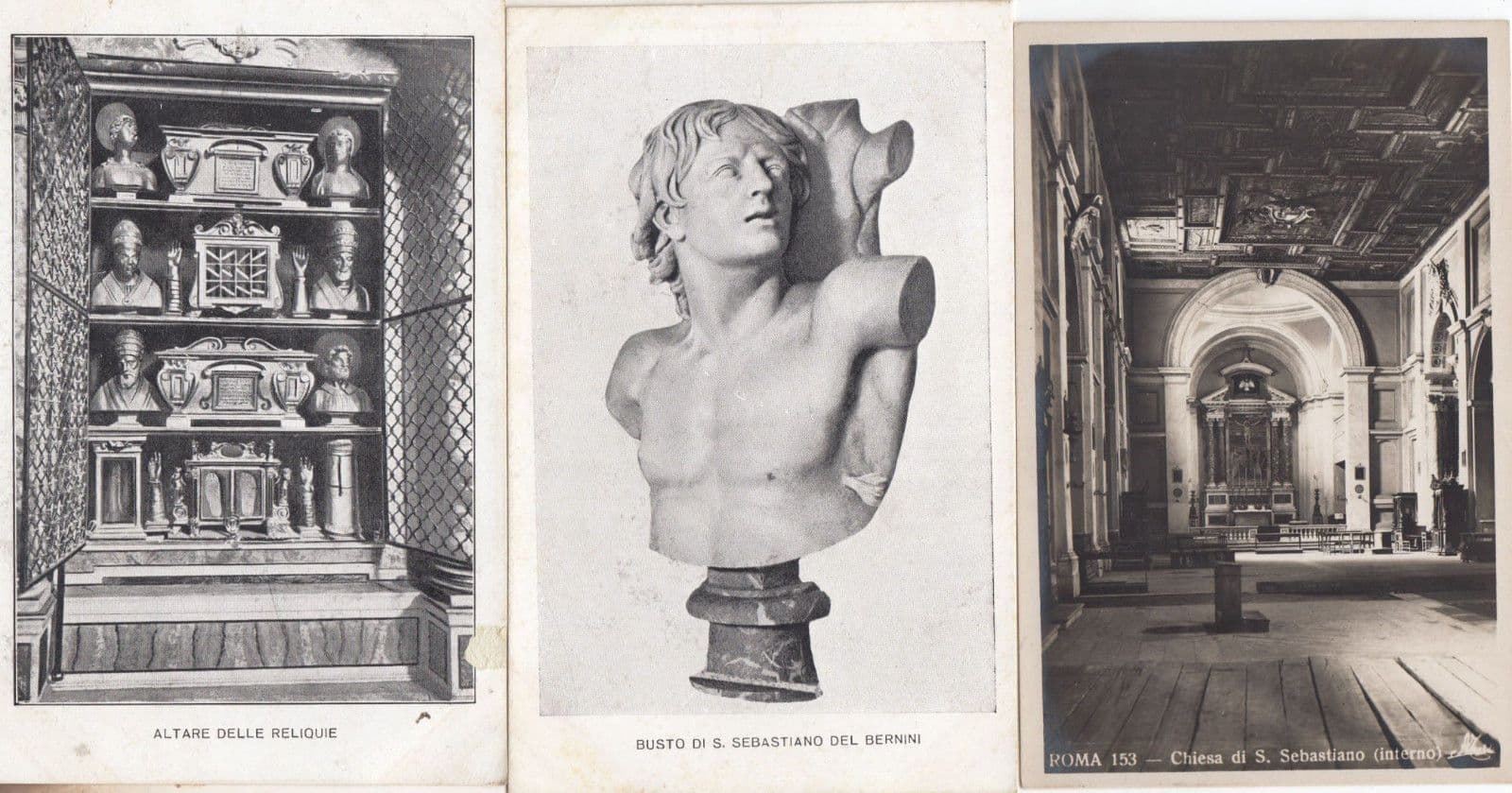 Busto of Saint Santa Sebastiano Bernini Bust Statue Old Religious 3x Postcard s