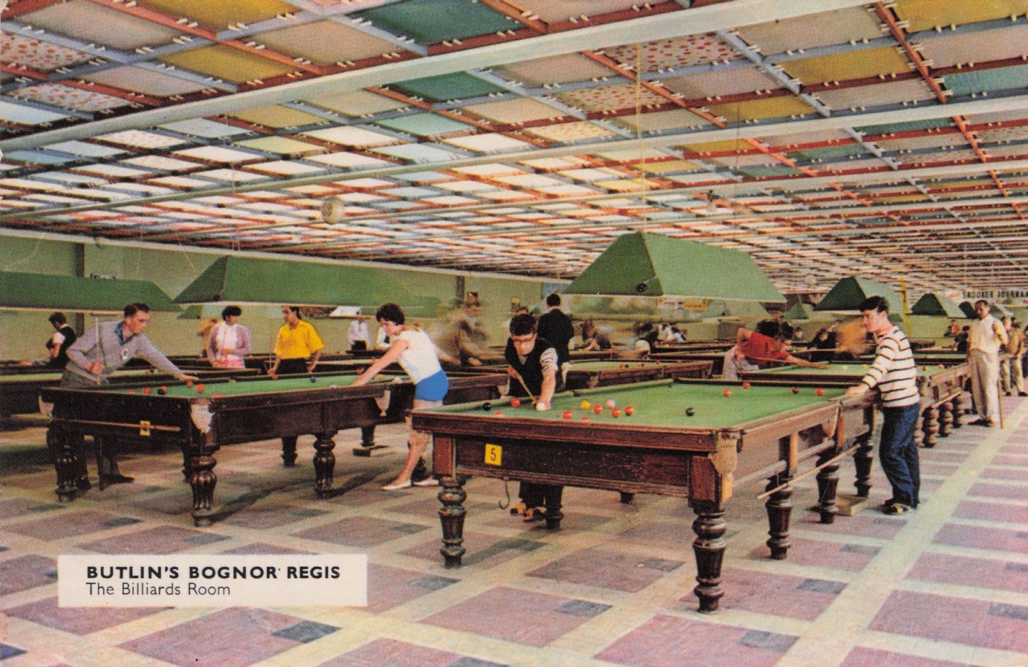 Butlins Bognor Regis Sussex Billiard Room 1960s Postcard