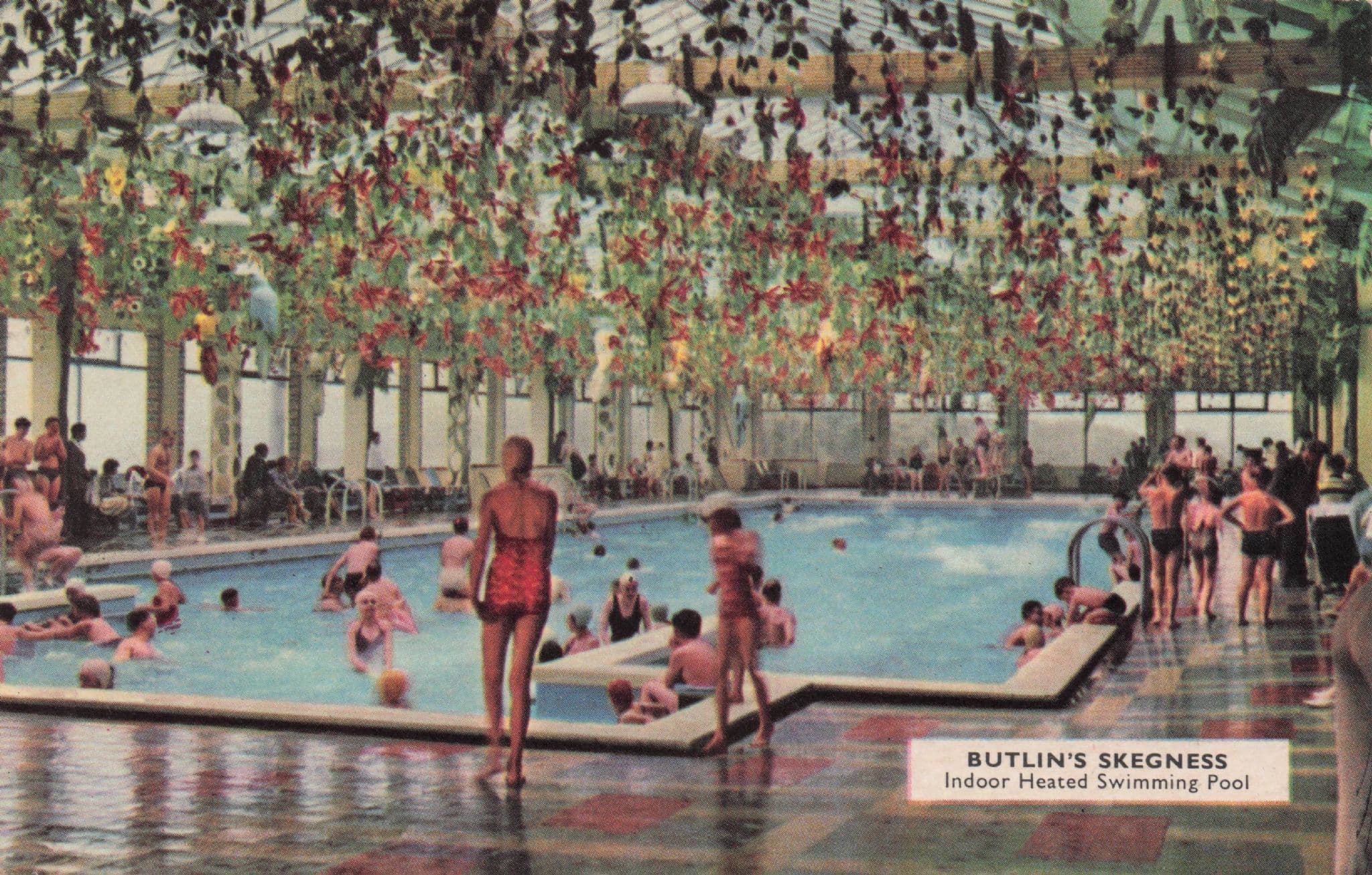 Butlins Skegness Heated Indoor Swimming Pool 1960s Lincs Postcard