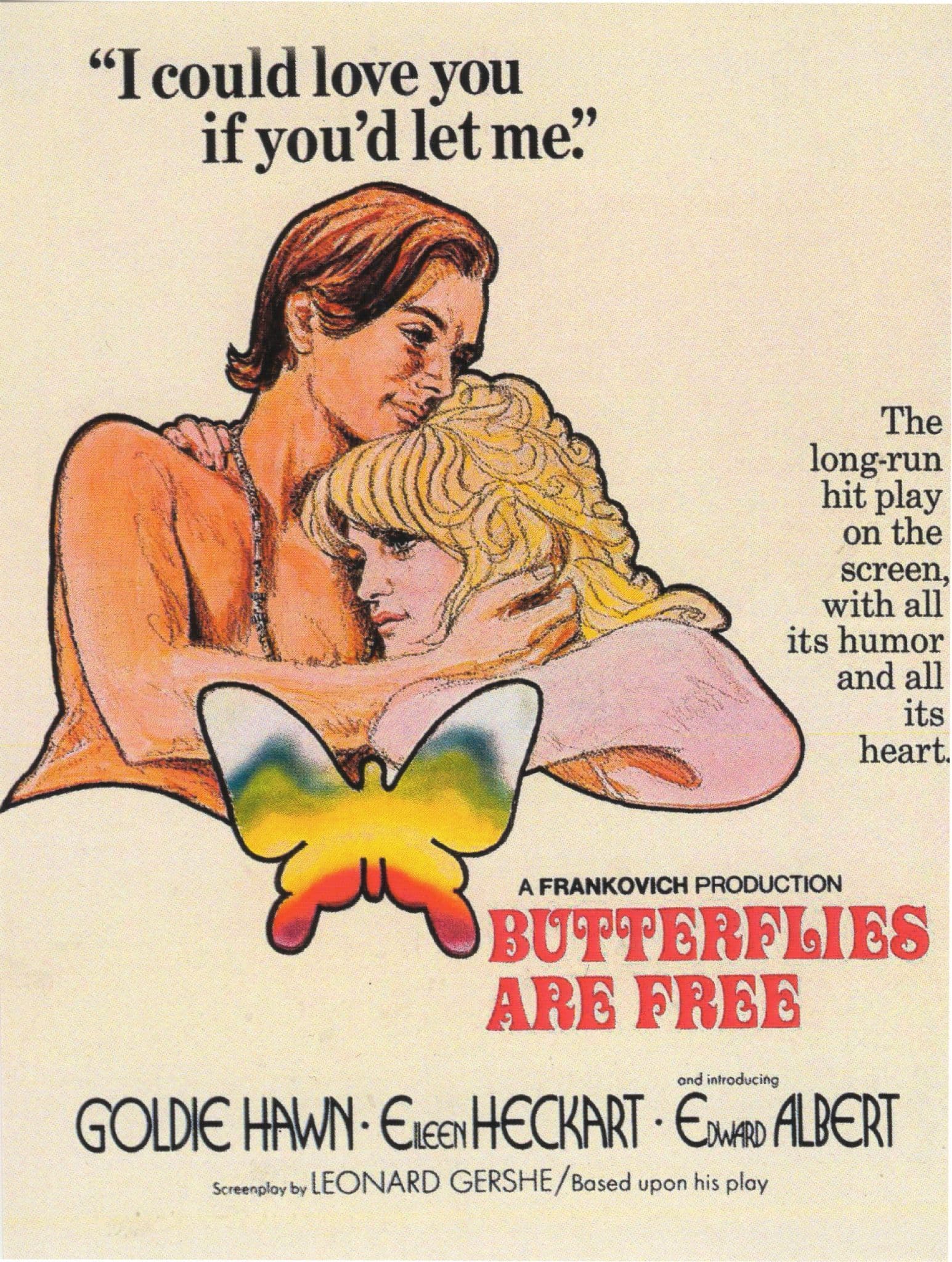 Butterflies Are Free Goldie Hawn Cult Movie Film Postcard