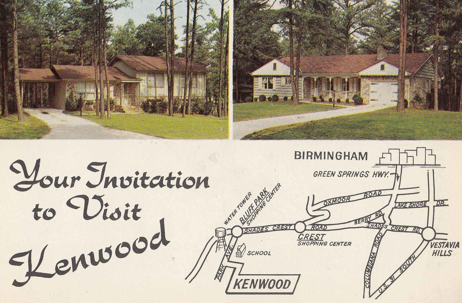 Buy A New Home In Kenwood Birmingham USA Advertising 1950s Postcard