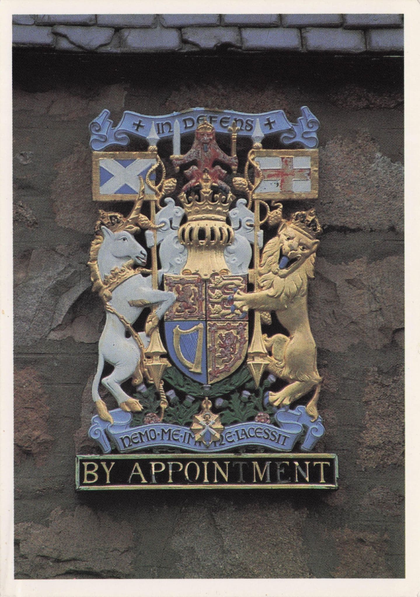 By Appointment Balmoral Royal Warrant Heraldry Scottish Postcard