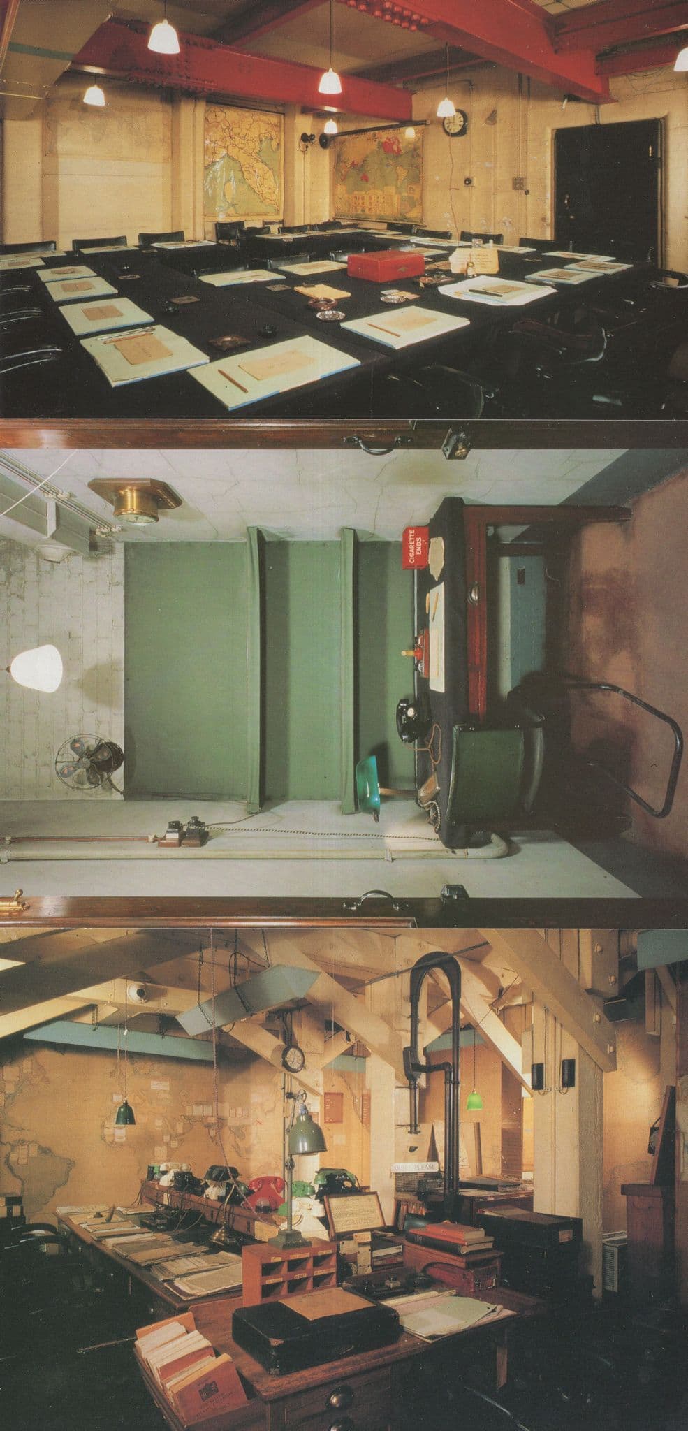 Cabinet WW2 War Rooms Telephone Map Room 3x Military Postcard s
