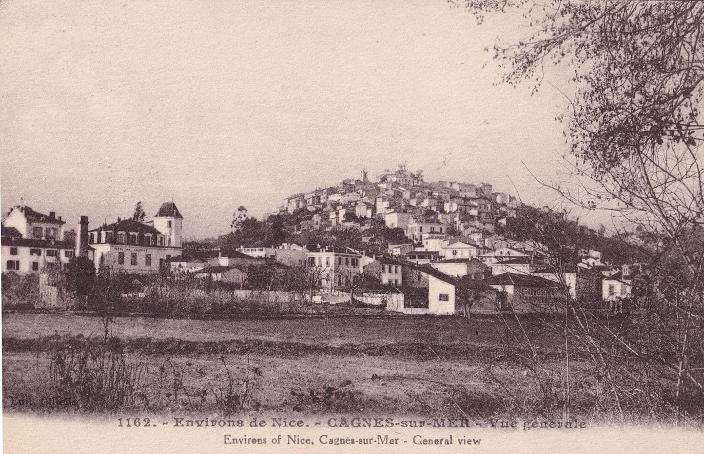 Cagnes Environs of Nice Sur Mer Panorama Old French Postcard